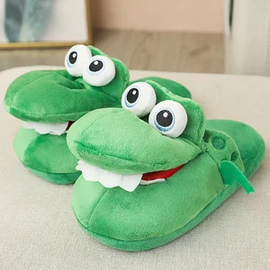 Weibliche lustige Winter im Innen im Innen gehen nach Hauseschuhen Krokodil -Baumwollschuhe Plüschspielzeug Plüschspielsachen 10 Hauptverkauf Pantufa Alligator - №6