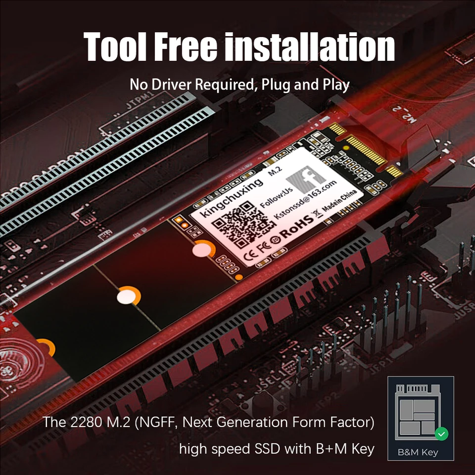 Kingchuxing M2 SSD 128GB M.2 NGFF 2242 256GB 512GB HD SATA3 SSD
