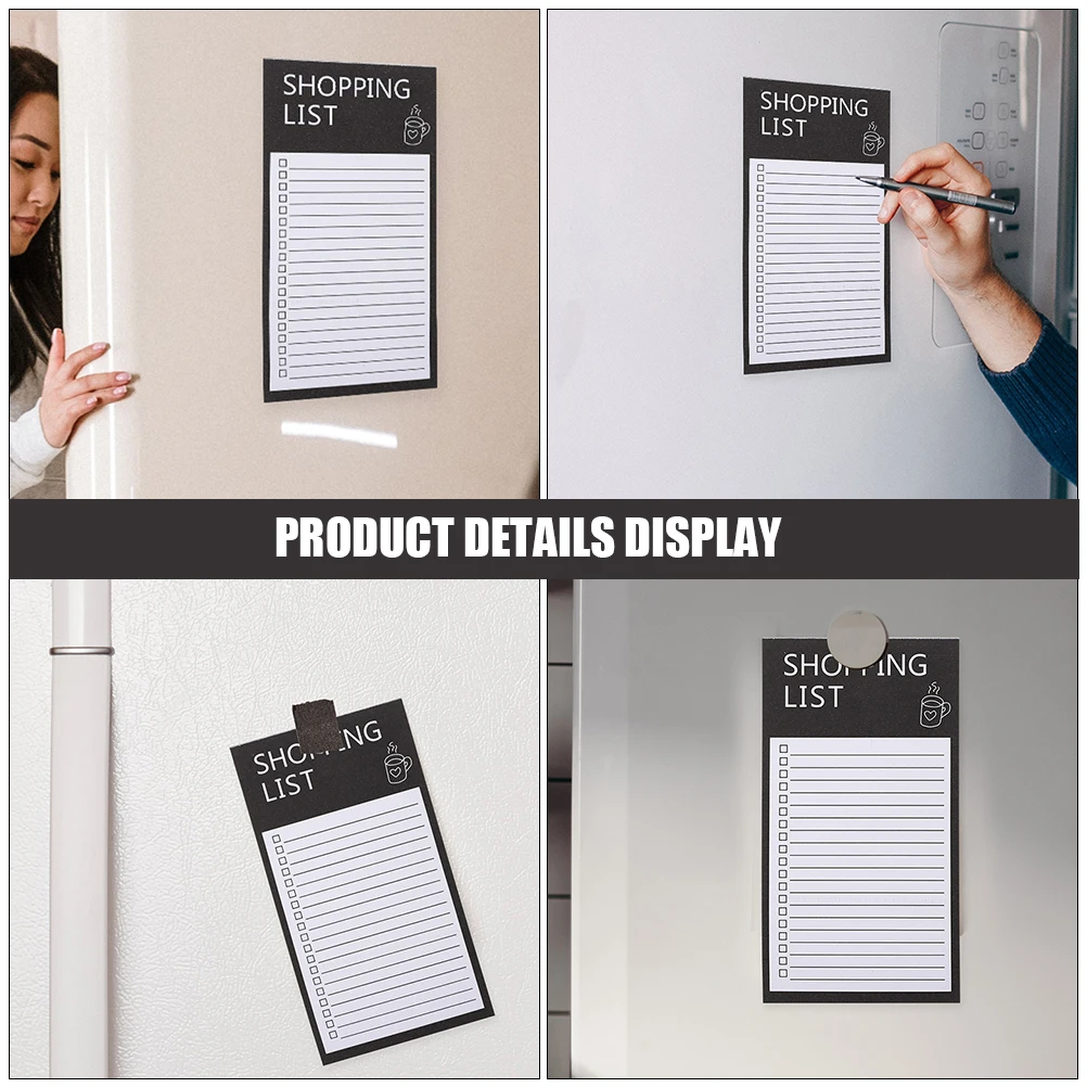 

3pcs Magnetic Notepad Books Bracket Fridge Paper Grocery List Smooth Writing Magnetic Notepad For Fridge