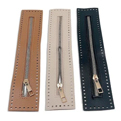 27cm Long PU Leather Zipper for Handbag Parts Hardware Zipper Sewing Hole Useful Purse Wallet Shoulder Bag Accessories