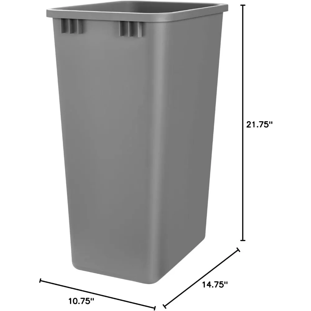 50 Quart Waste Bin, Silver