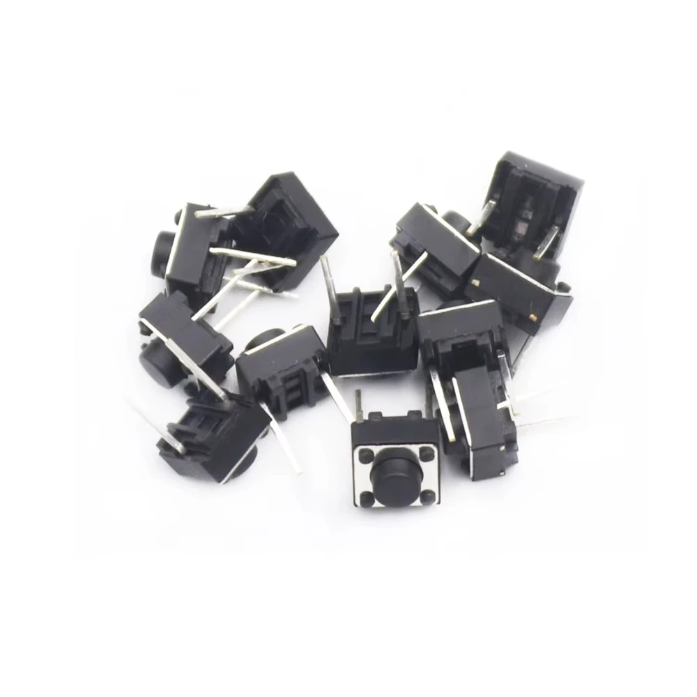 50Pcs/lot 6x6x 4.3/5/6/7/8/9/10mm Tactile Switch Momentary Tact 6*6* 4.3mm 5mm 6mm 7mm 8mm 9mm Middle 2Pin For TV/Toys