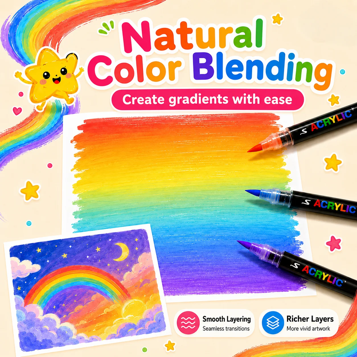 12/24/36/48/60 Colors Acrylic Paint Pens Markers Brush Tip Paint Markers For Rock Painting Wood Stone Glass Gift DIY Crafts image 6