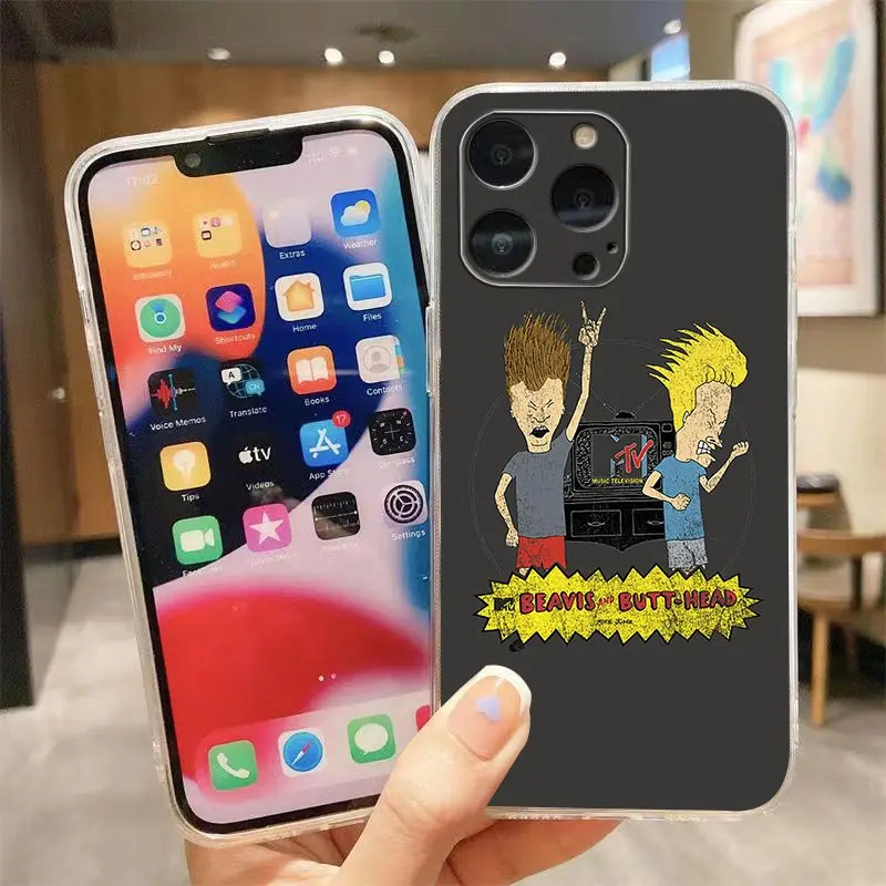 Clear Phone Case For iPhone Apple 14 12 13 Mini 11 Pro SE 8 7 6 6S Plus X XR XS Max SE Case Funda Cartoon Beavis And Butthead