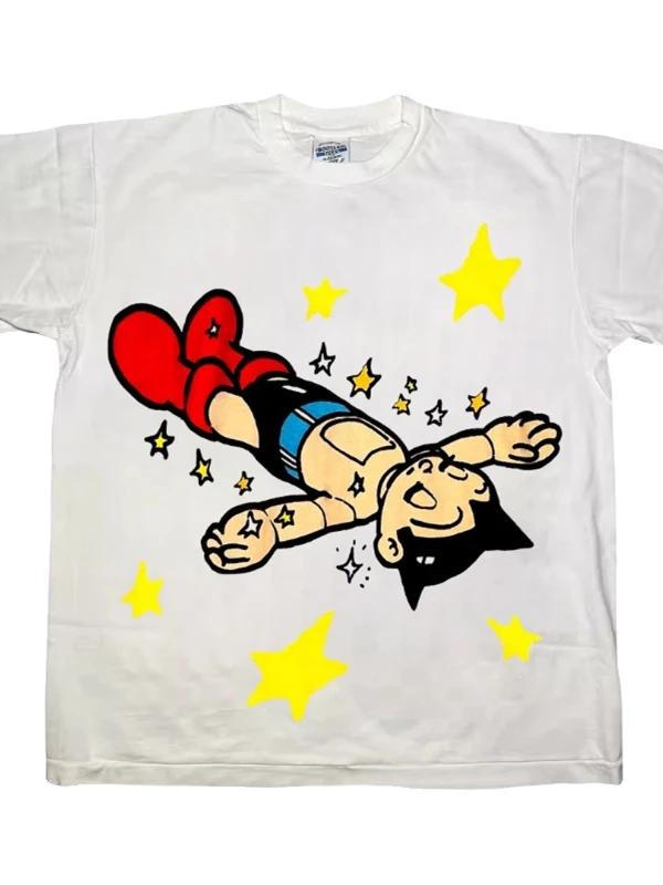 plus Size 300 Pou Vintage AstroBoy Iron Fist ort Sve T-irt Women's Faionable Cotton Korean Sle Loose Fit Summer...