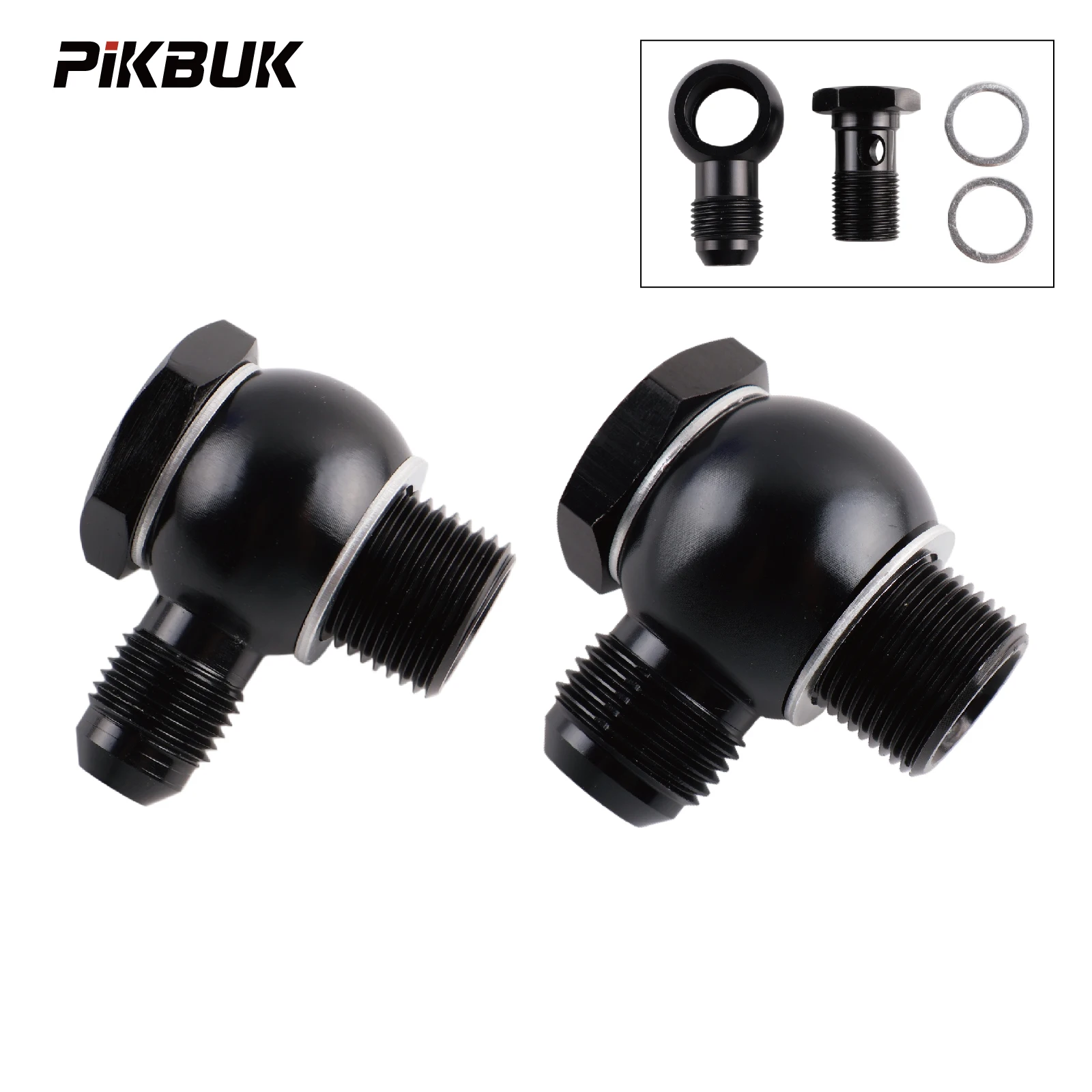 PIKBUK Bolt Hydraulic Clutch Screw M12 M14 M16 M18 X 1.5 with Aluminum Banjo Fitting Outlet Banjo Male AN4 AN6 AN8 AN10