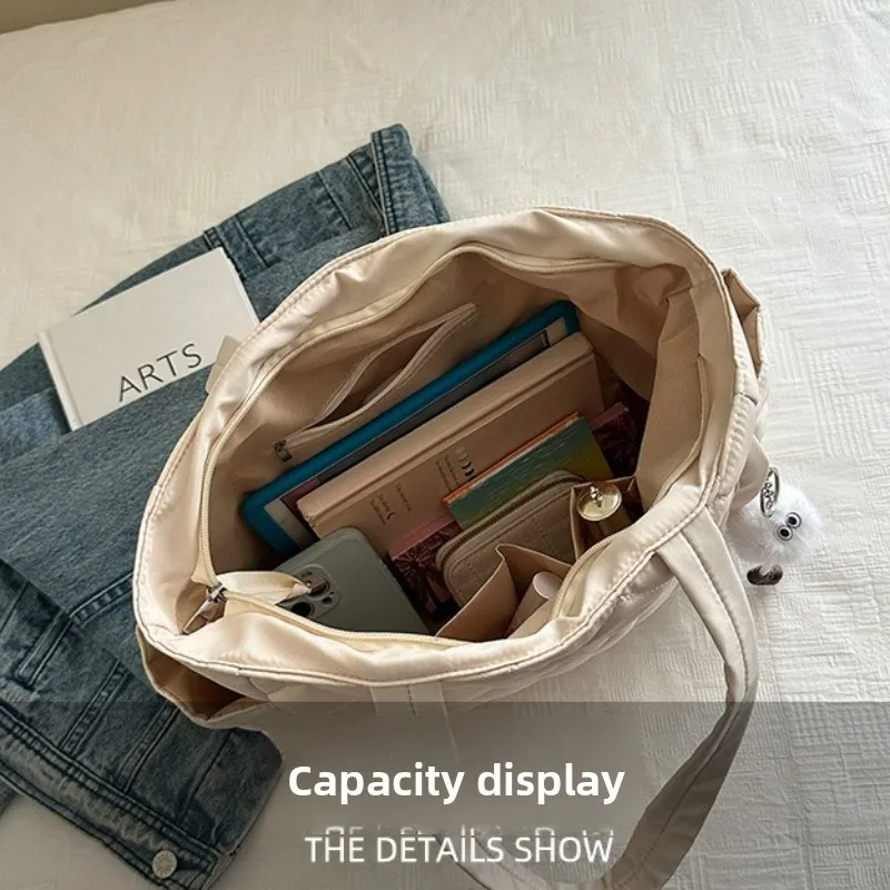 Rectangular Large Capacity Single Shoulder Bag for Commuting To Work Korean Style Women's Tote Bag Lightweight Casual Handbag