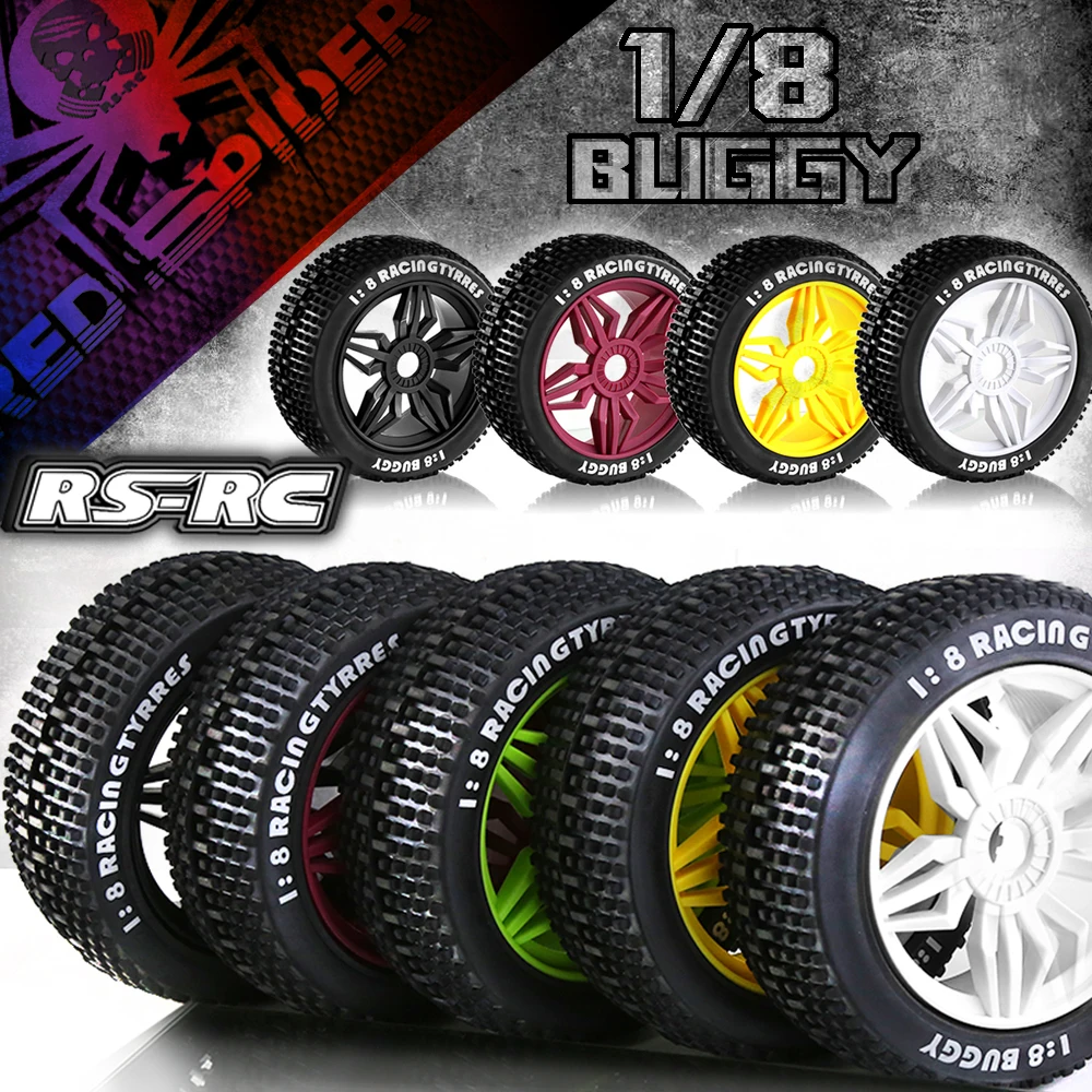 

2/4pcs RC Wheel Tire 17mm Hex Rim 160mm Hub Wheels Tires for 1/8 RC Car Truck Truggy Off Road Kyosho Buggy 4WD HSP Aton HONGNOR