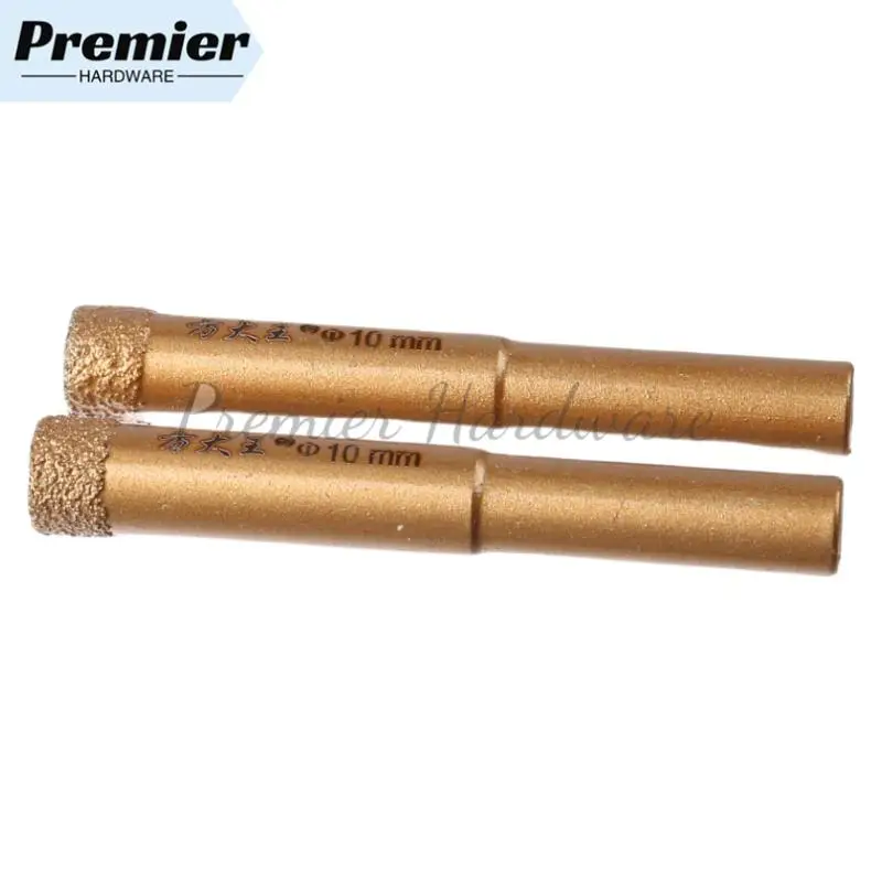 1 Buah Mata Bor Berlian Emas 10mm, Mata Bor Lubang untuk Kaca, Granit, Pemotong, Pembuka untuk Marmer, Granit, Keramik, Pemotong Ubin Kaca