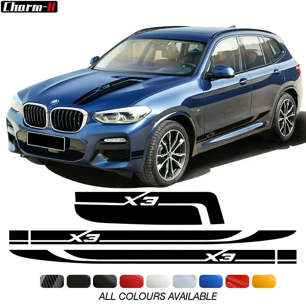 Car Styling Hood Cover Bonnet Sticker Graphic Side Stripes Skirt Vinyl Decor Decals for BMW X3 G01 2018-Present Accessories