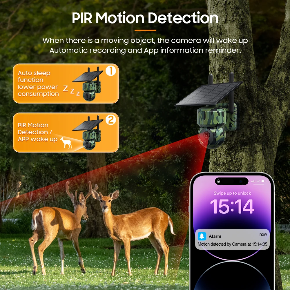 كاميرا شمسية 3MP مموهة 4G مع موقع GPS في الوقت الحقيقي رؤية ليلية مقاومة للماء لصيد الحياة البرية الغابات يدعم بطاقة SD #6