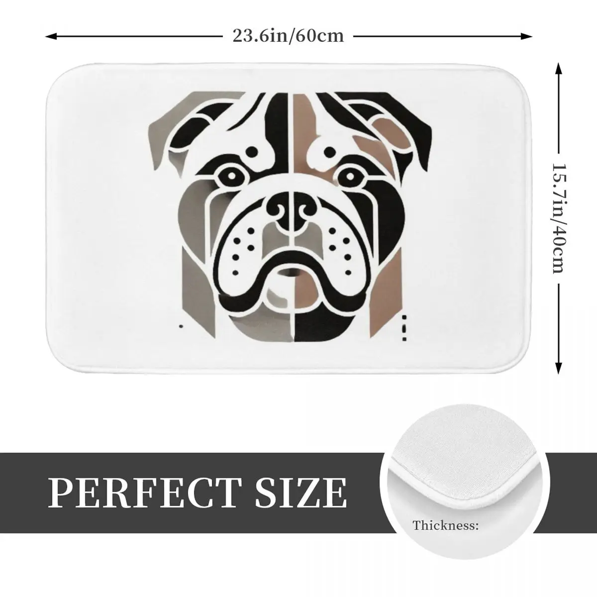 Bold Bulldog Minimalist Abstract Art Design Doormat Anti-skid Bath Mats Home Entrance Rugs Kitchen Living Room Carpet Footpad