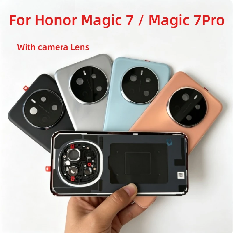 Best Grade AAA For Honor Magic 7 7Pro Back Glass Cover Battery Housing Rear Case with Camera Frame Lens + Adhesive Phone Lid