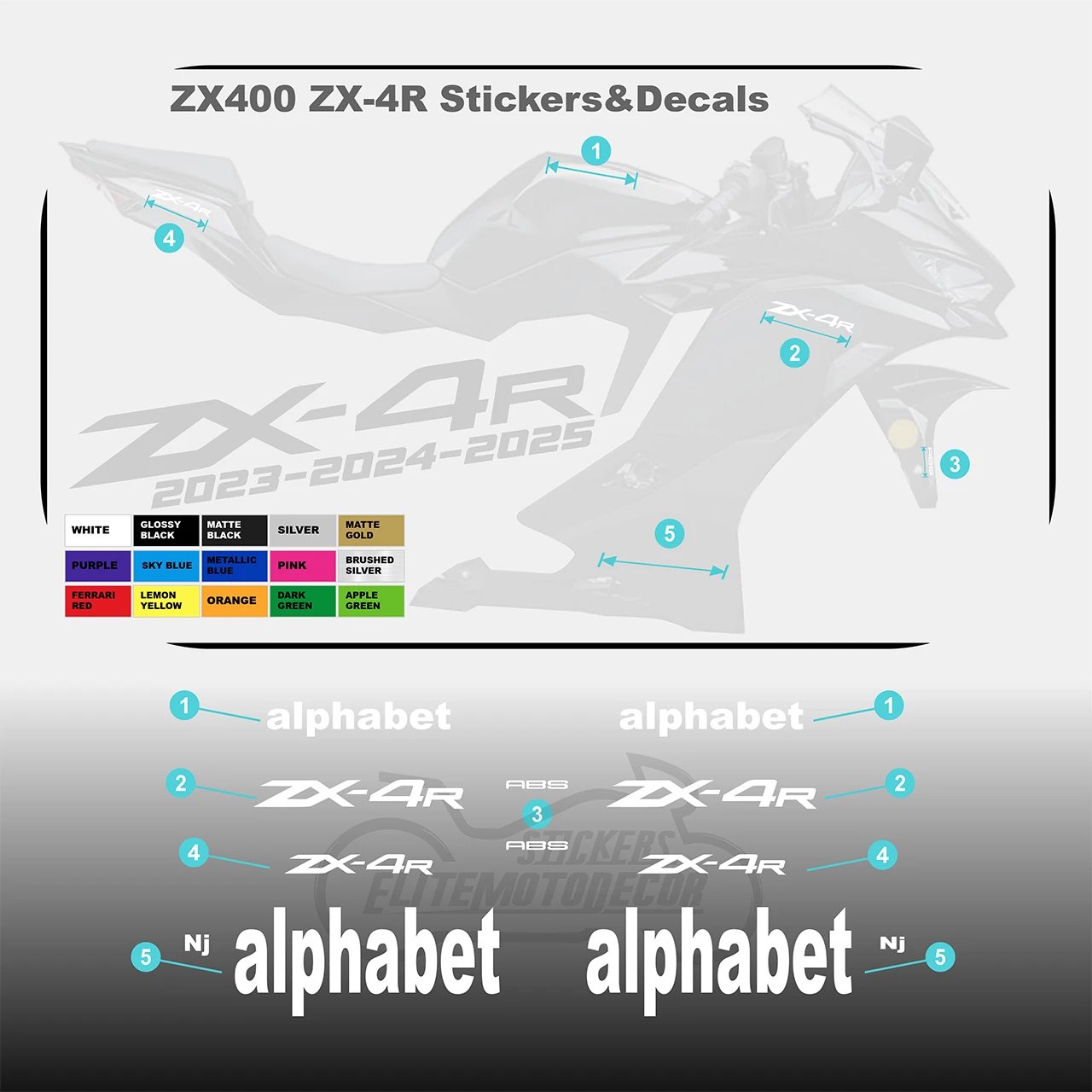 

Мотоциклетная наклейка Ninja4R 2025 для Kawasaki ZX400 ZX-4R Ninja 400 2023-2024, наклейка на полный обтекатель мотоцикла, наклейка с логотипом Ninja