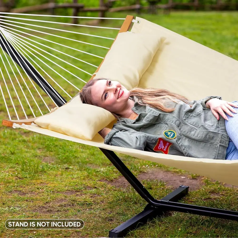 Outdoor Hanging Tree Hammock for Large Stand, Beige