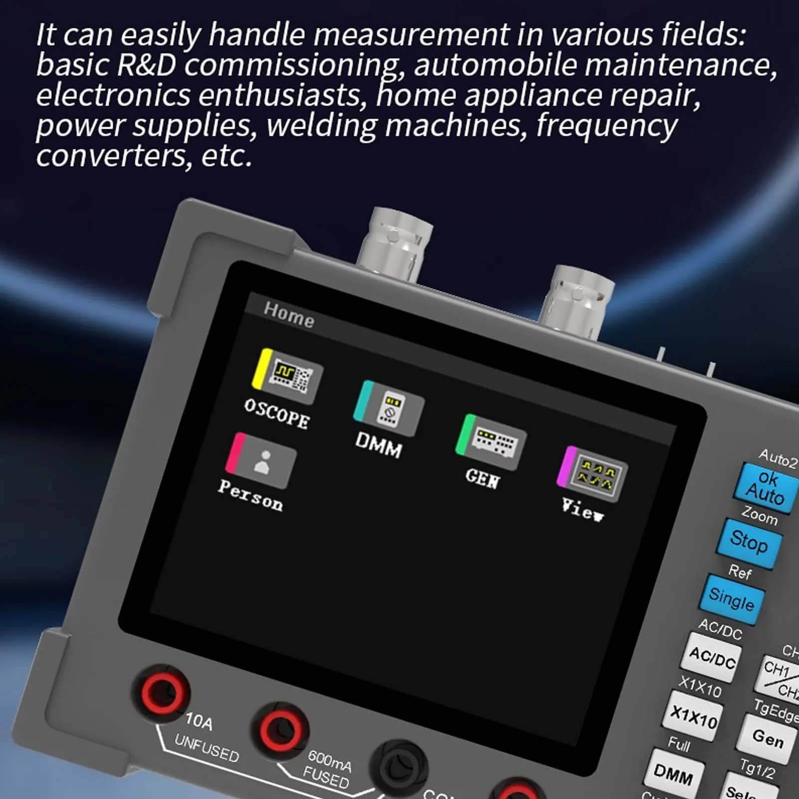 Osiloskop Digital Multimeter Osiloskop Digital 3 In 1 Generator Multimeter 120M 250MSa/s Tampilan 3,2in 2 Saluran