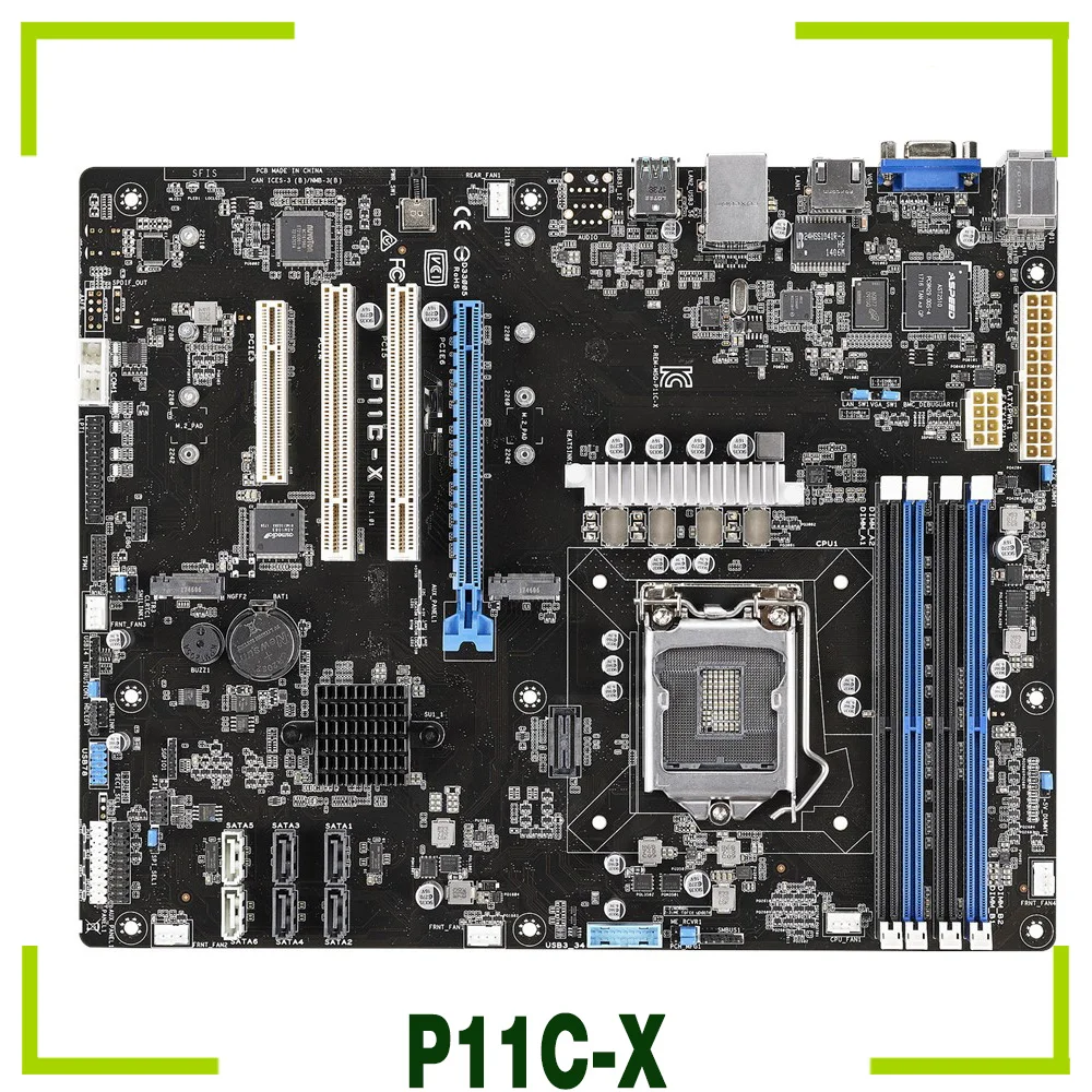 P11C-X For ASUS Server Motherboard C242 LGA 1151 DDR4 32GB VGA Support E-2100