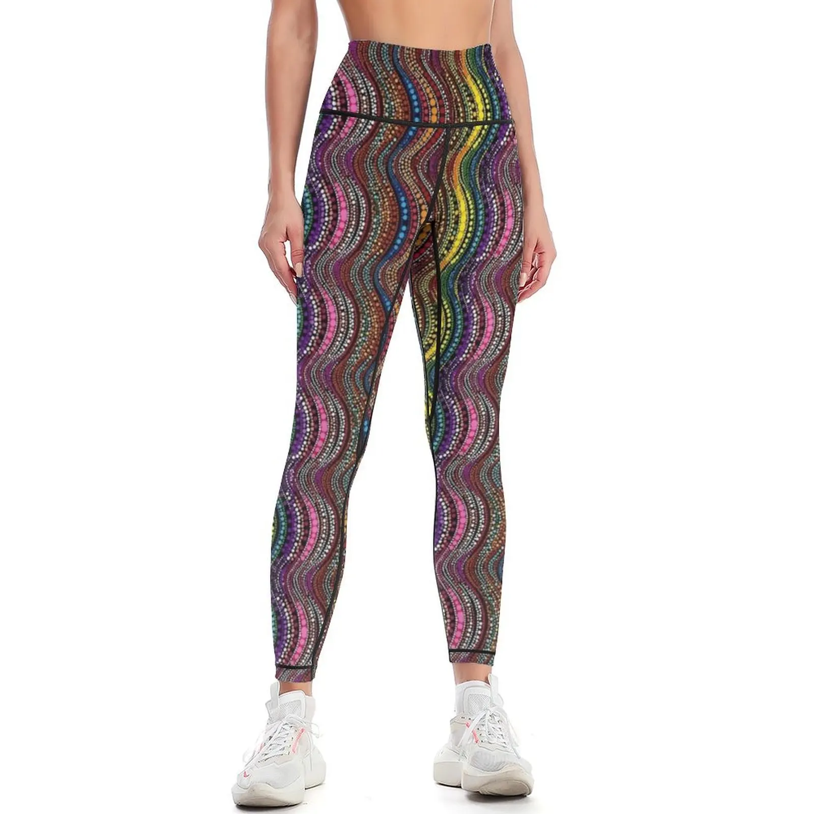 

Diversity Rainbow Serpent Limited Sale - Custom Handmade Aboriginal Rainbow Pattern - Charming, Beautiful, Retro Leggings