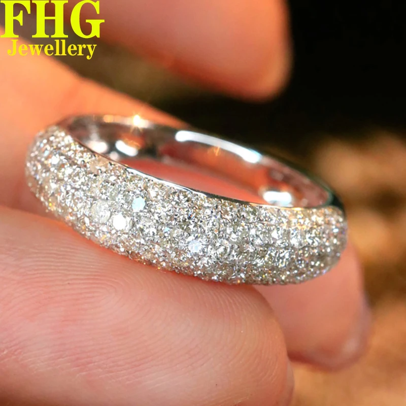 

Real 18K White Gold 1.1 Carat Natural Diamond Ring for Men and Women Wedding Party Fine Jewelry Birthday Gift