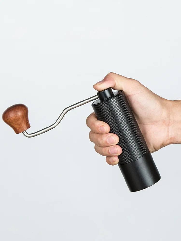 Professionelle manuelle Kaffeemühle, Upgrade, Ganzmetallgehäuse, rutschfestes Design, tragbare Mühle, Grat im Inneren