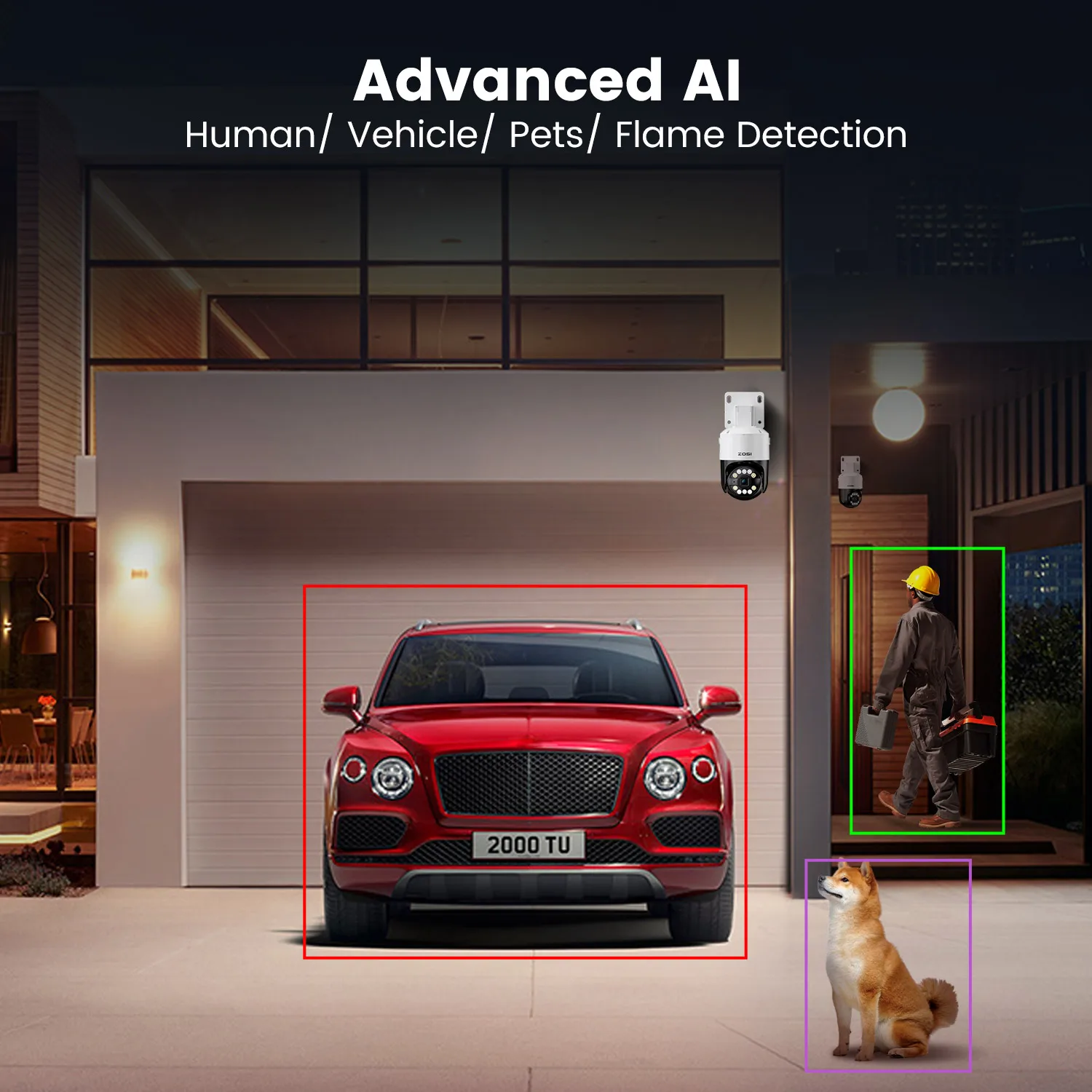 ZOSI 8MP/5MP HD PTZ PoE CCTV نظام الكاميرا الأمنية AI شخص كشف المركبات 4K 8CH توسيع 16CH NVR كاميرا مراقبة فيديو IP