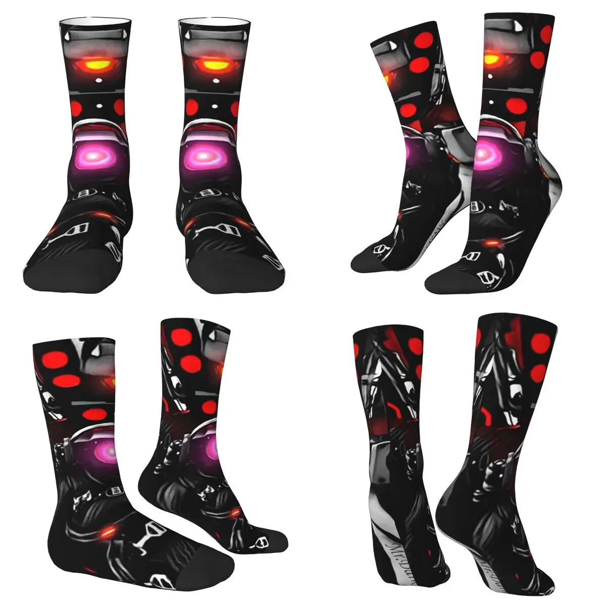 All Seasons Crew Stockings Game Titan Speakerman Skibidi Toilet Socks Crazy Hip Hop Long Socks for Men Women Valentine's Day