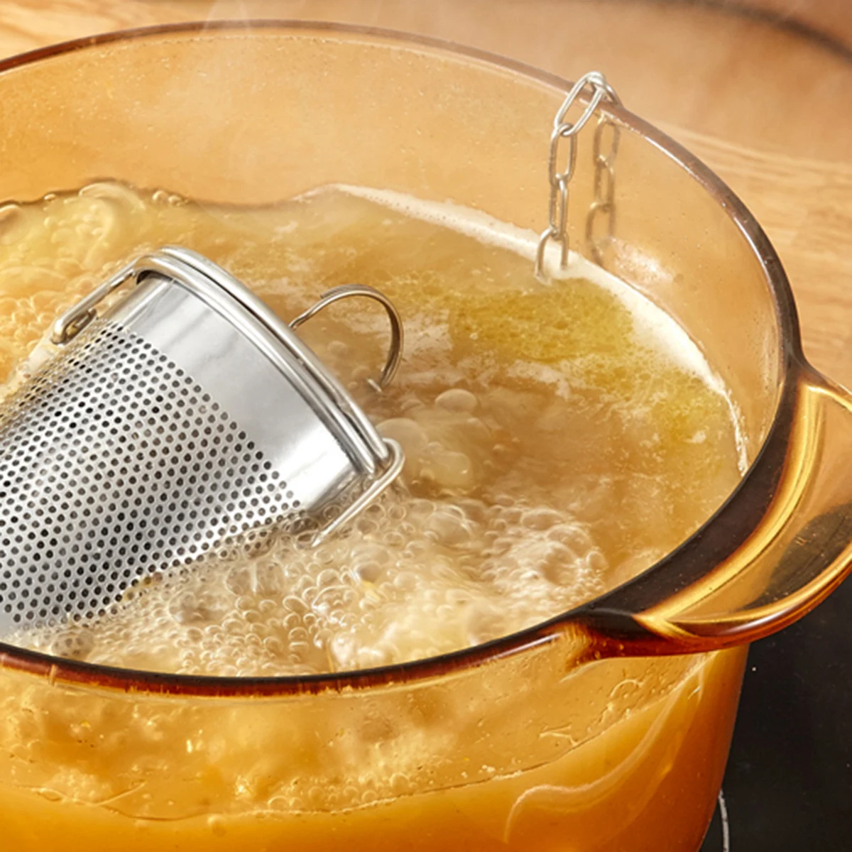 

Stainless Steel Halu Spice Basket Medium Size Herb Infuser For Tea Soup Brine Seasoning Strainer Kitchen Gadget Tool