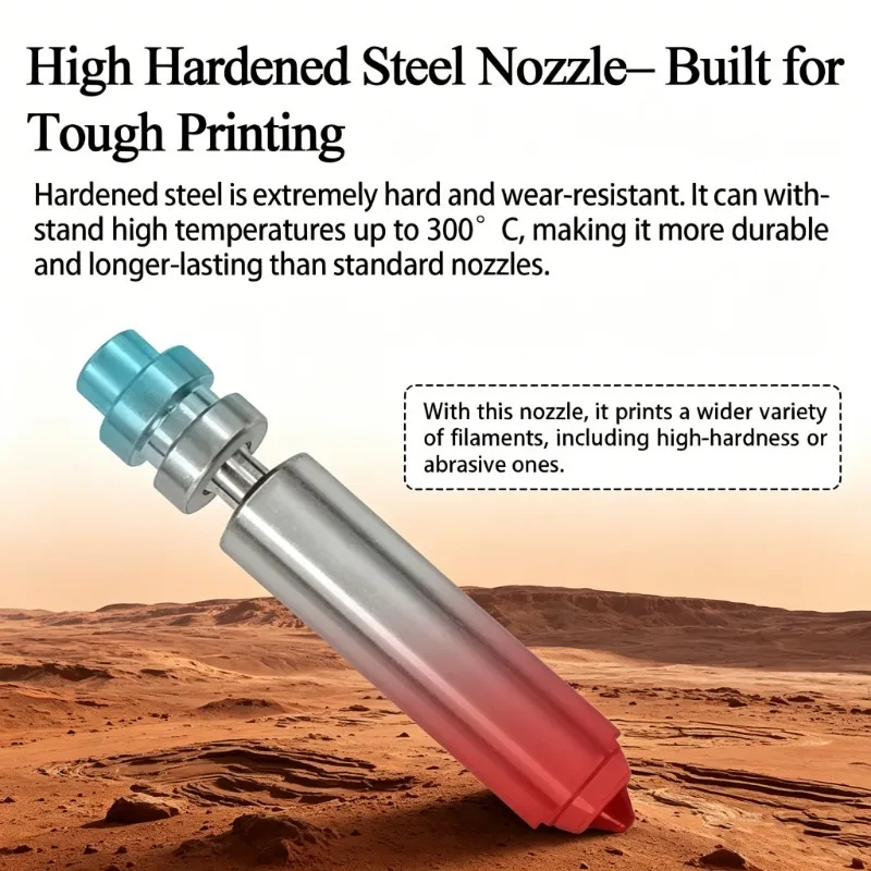 Verbesserte gehärtete Stahldüse für Anycubic Kobra X Hotend Bimetall-Düsenheizbaugruppe 0,25/0,4/0,6/0,8 mm 3D-Druckerteile – Detail 2
