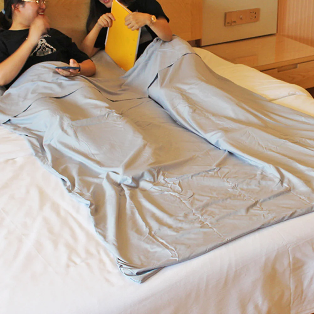 

Adult Sleeping Bag Portable Lightweight Hotel Travel Sheet Sleeping Bag Liner Compact Antibacterial Sleep Sack for Camping