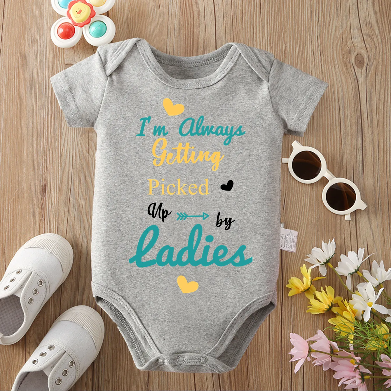 

We Are Happy Family, изысканная ткань с принтом, комбинезон из чистого хлопка, удобное боди для ребенка, комбинезон для новорожденных от 0 до 12 месяцев