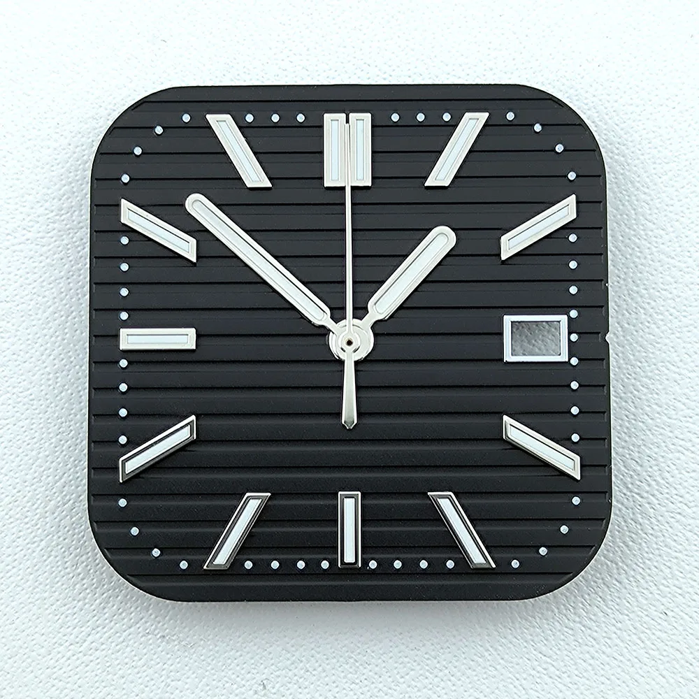 29.5mm NH35 dial Square Dial Custom Logo watch dial green luminous suitable for NH35/NH36 movement watch accessories repair tool