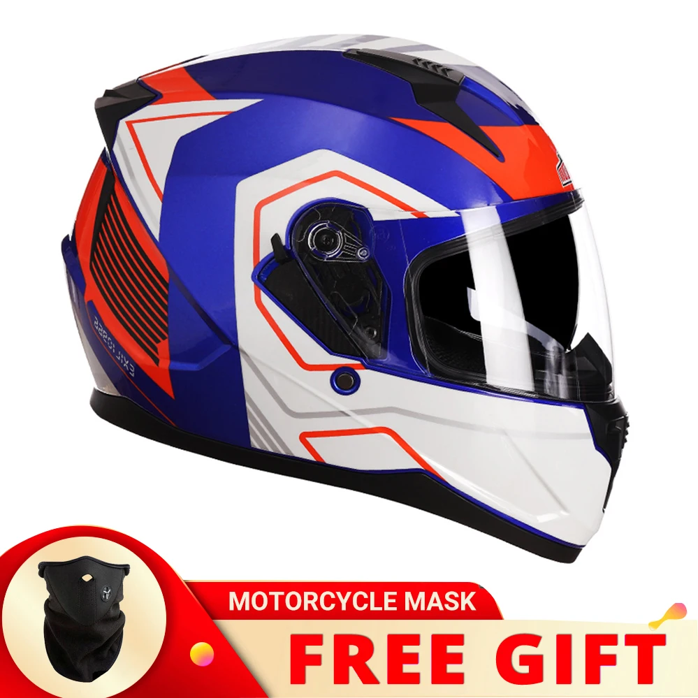 ECE2206 Motorcycle Full Face Helmet Multi Graphic Riding Capacetes Safety Racing Casque Four Seasons Kask Helm Men Women DOT