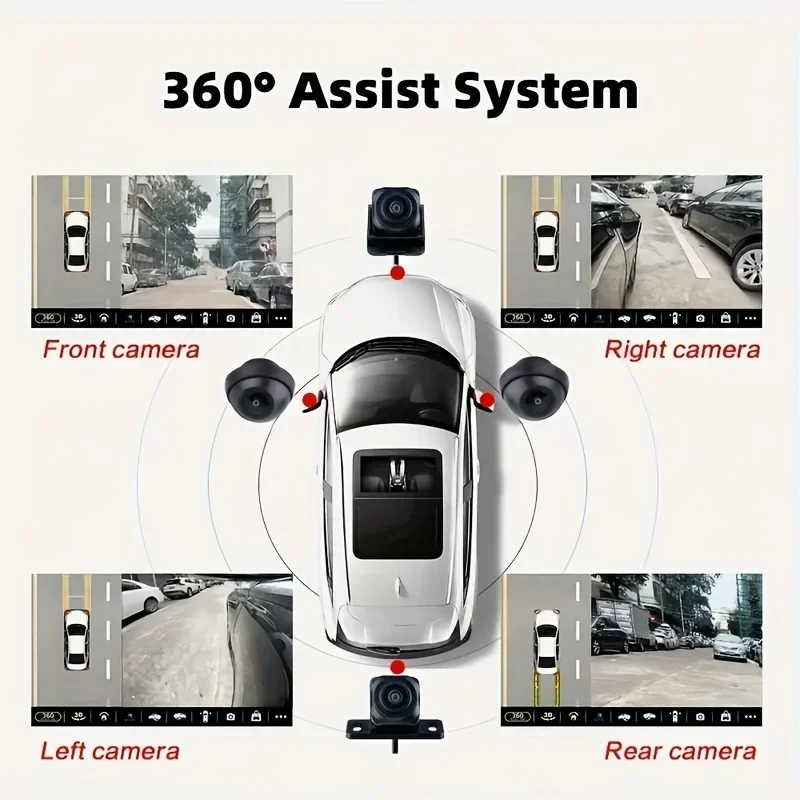 

Bileeko 360° Surround Panoramic Vehicle Camera - Bird's Eye View Set with AHD 720P & 1080P Reverse Camera for Android Stereo