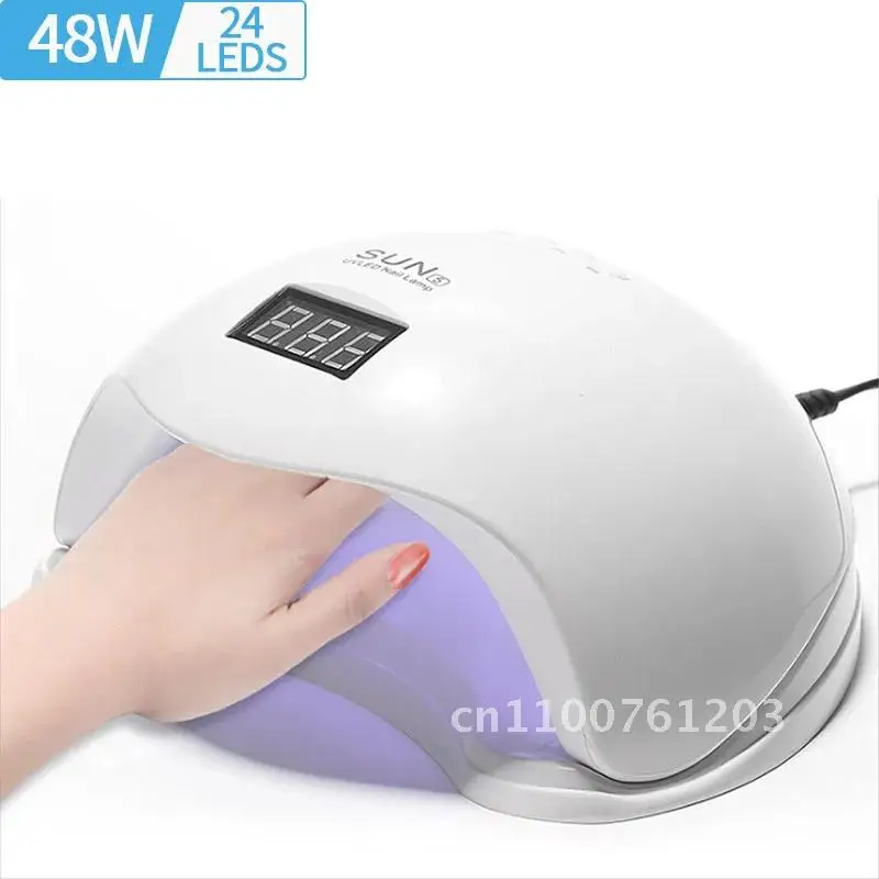 SUN5 48W LED UV โคมไฟสําหรับเล็บแห้งเจลทั้งหมด Motion Sensing Professional Cabin เล็บเครื่องมือสําหรับ Home