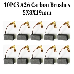 10 adet Motor Karbon Fırçalar A26 5X8X19mm Yedek Darbeli Matkap Dairesel Kesme Testere Açı Öğütücü Güç Aracı Aksesuarları