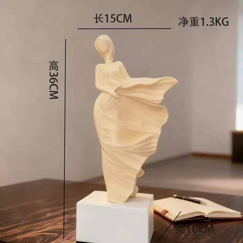 Modern Minimalist Abstract Elegant Goddess Sculpture Light Luxury Art Decor for Living Room TV Cabinet Study Wine Cabinet