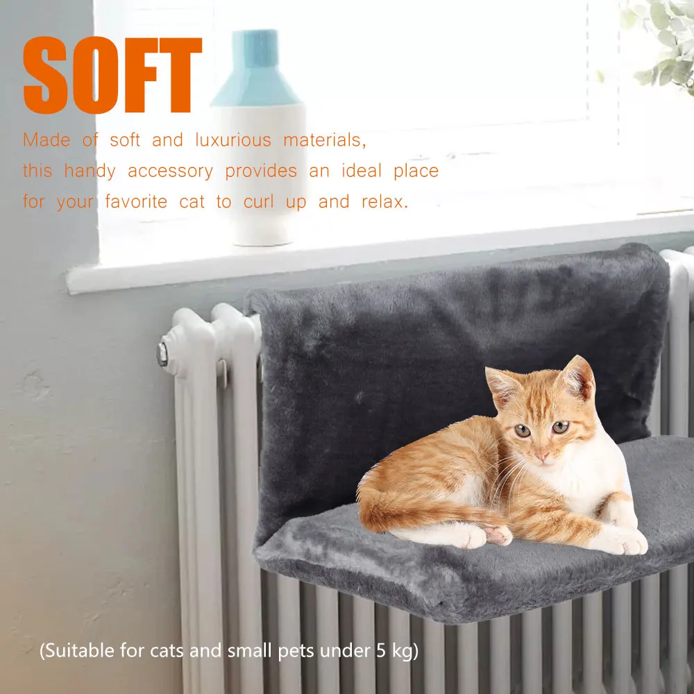 Luxury Cat Radiator Bed Hammack Hanging Soft Fleece Basket Hammocks Metal Iron Frame Winter Warm Sleeping Bed for Cats