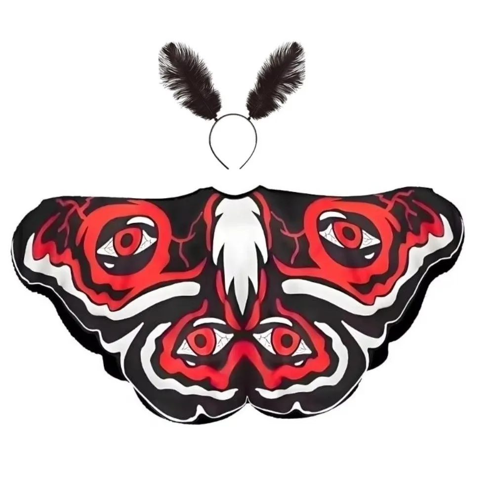 Elegant Polyester Butterfly Wing Shawl with Headpiece DIY Decor Moth Shawl Moth Themed Costume Themed Parties