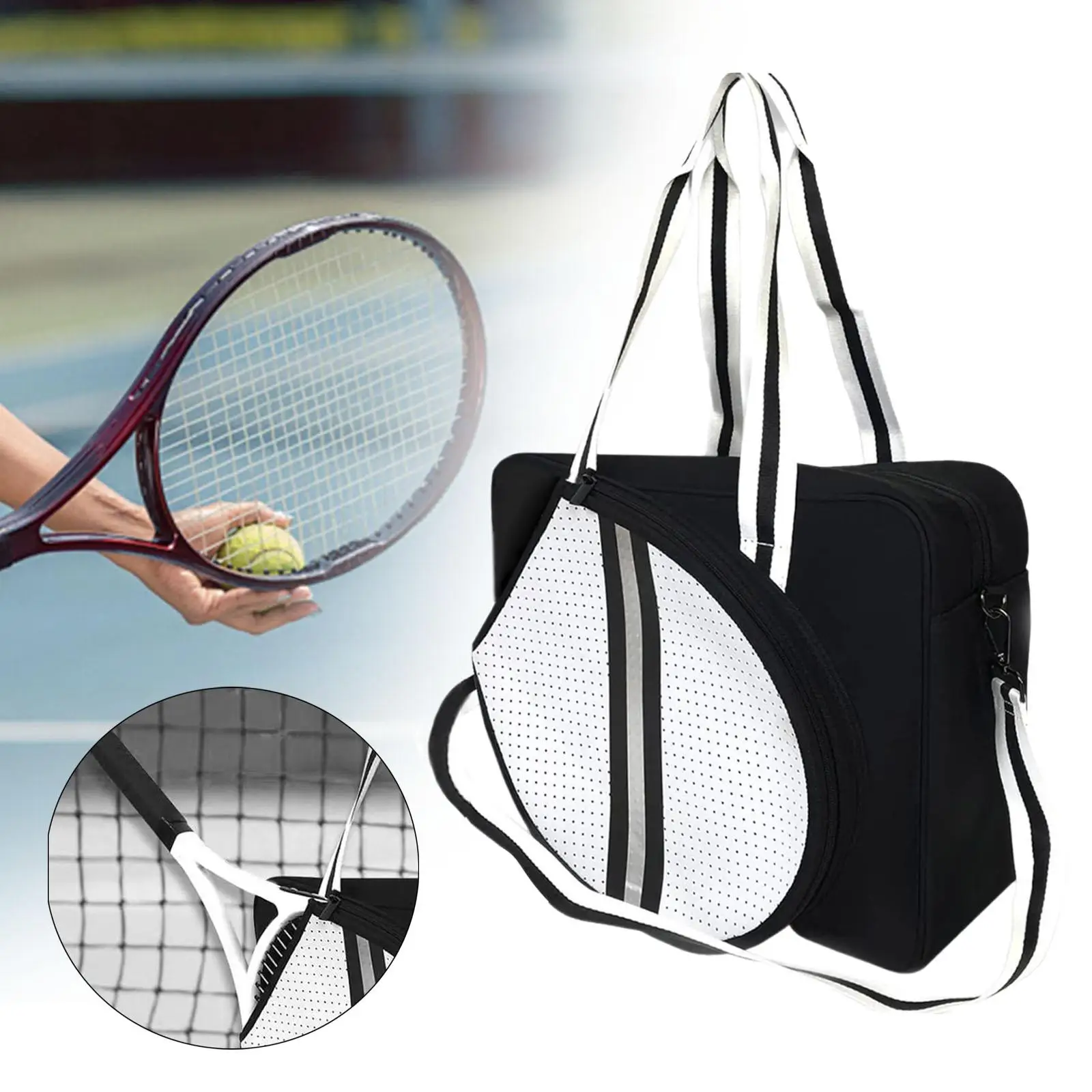 Tas raket tenis multifungsi, tas jinjing raket tenis dengan tali yang dapat dilepas untuk dewasa