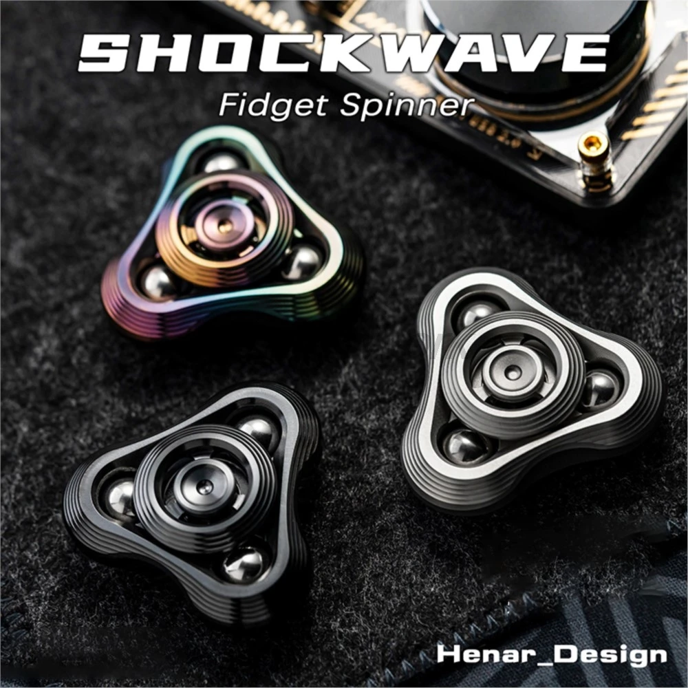 WANWU EDC Shockwave-Spinner de Metal para niños, juguete de escritorio, cuentas para manualidades