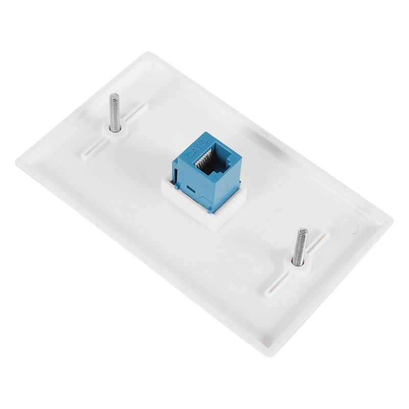 2-Pack Ethernet Wall Plate, RJ45 Cat6 Female To Female Jack Inline Coupler Face Plates