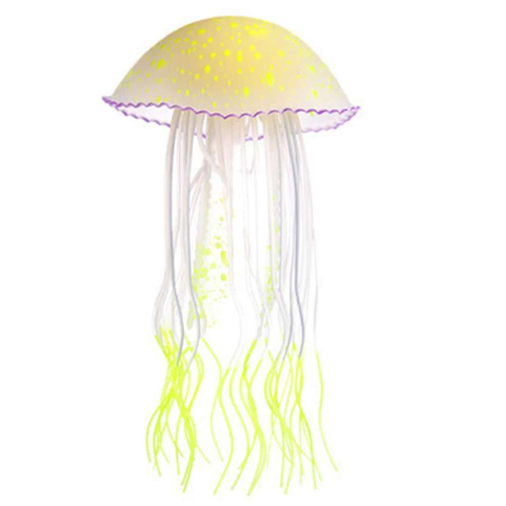 

Glowing Jellyfish Decor Fake naments Lifelike Aquarium Tank Adornment Fish Tank Layout Night