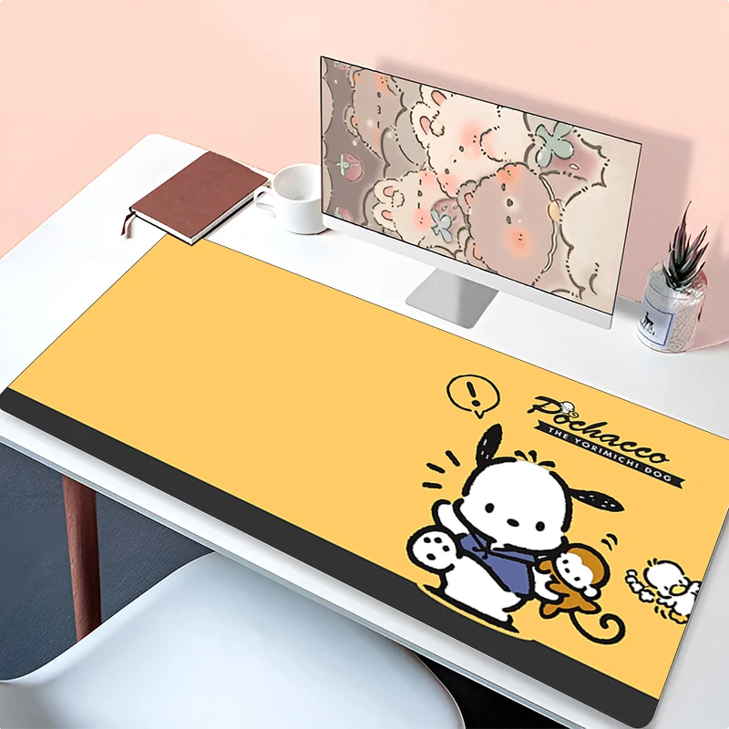 Mouse pad Pad P-pochacco คอมพิวเตอร์แล็ปท็อปอะนิเมะคีย์บอร์ด Kawaii แผ่นรองเม้าส์ขนาดใหญ่ Mousepad คีย์บอร์ดเกม Decoracion โต๊ะ