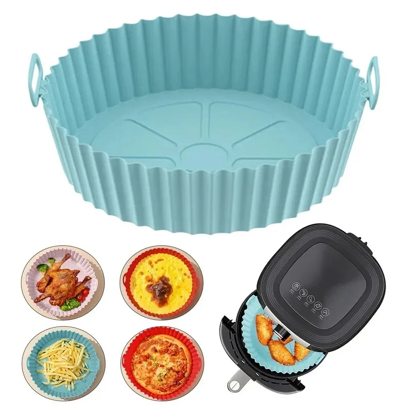 

Silicone Basket Pot Tray Airfryer Liner For Air Fryer Reusable Container Accessories Pan Baking Mold Canister Shape Protector