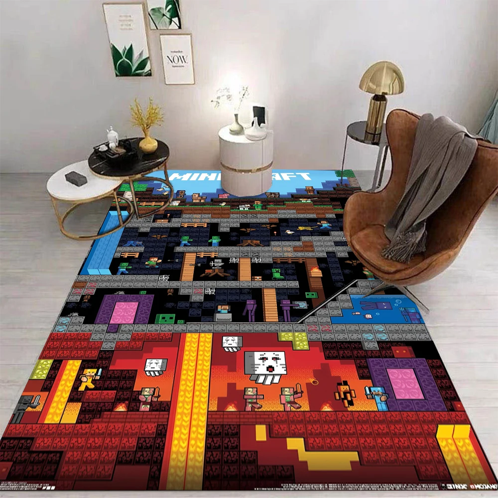 MINISO HD M-Mine-craft jeu tapis pour salon canapé décor chambres d'enfants chambre chevet antidérapant zone tapis salon tapis de sol