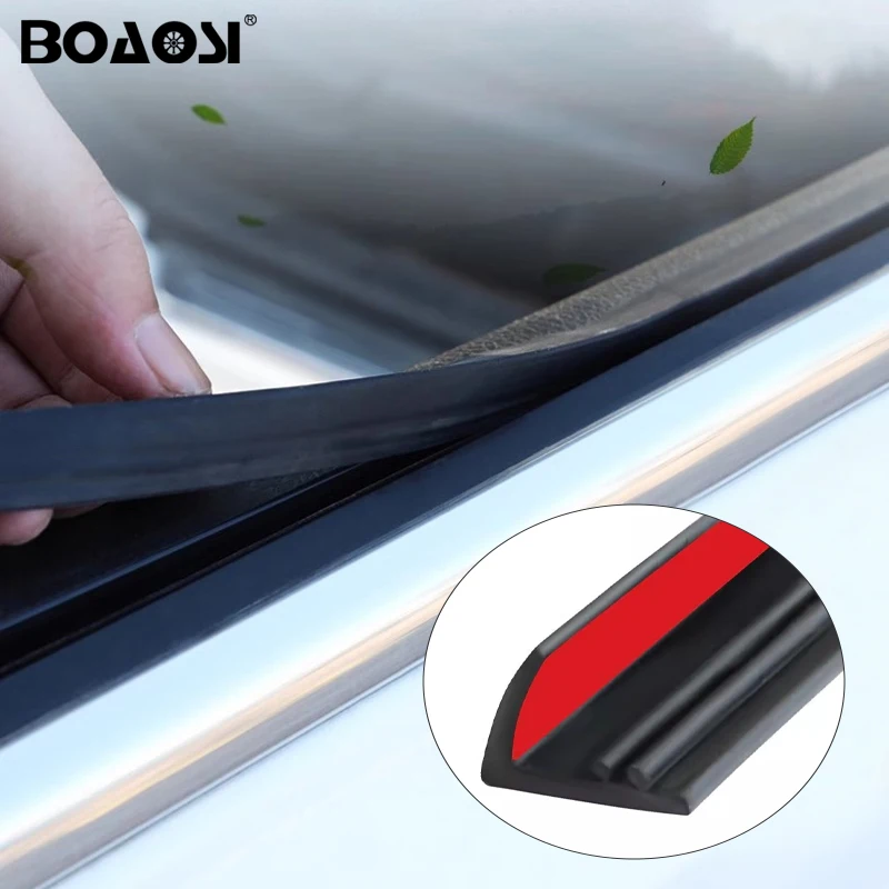 BOAOSI Auto Rubber Side Window Filler V Shape Sealing Strips Noise Insulation for Car Window Lift Car Window Seal Strip