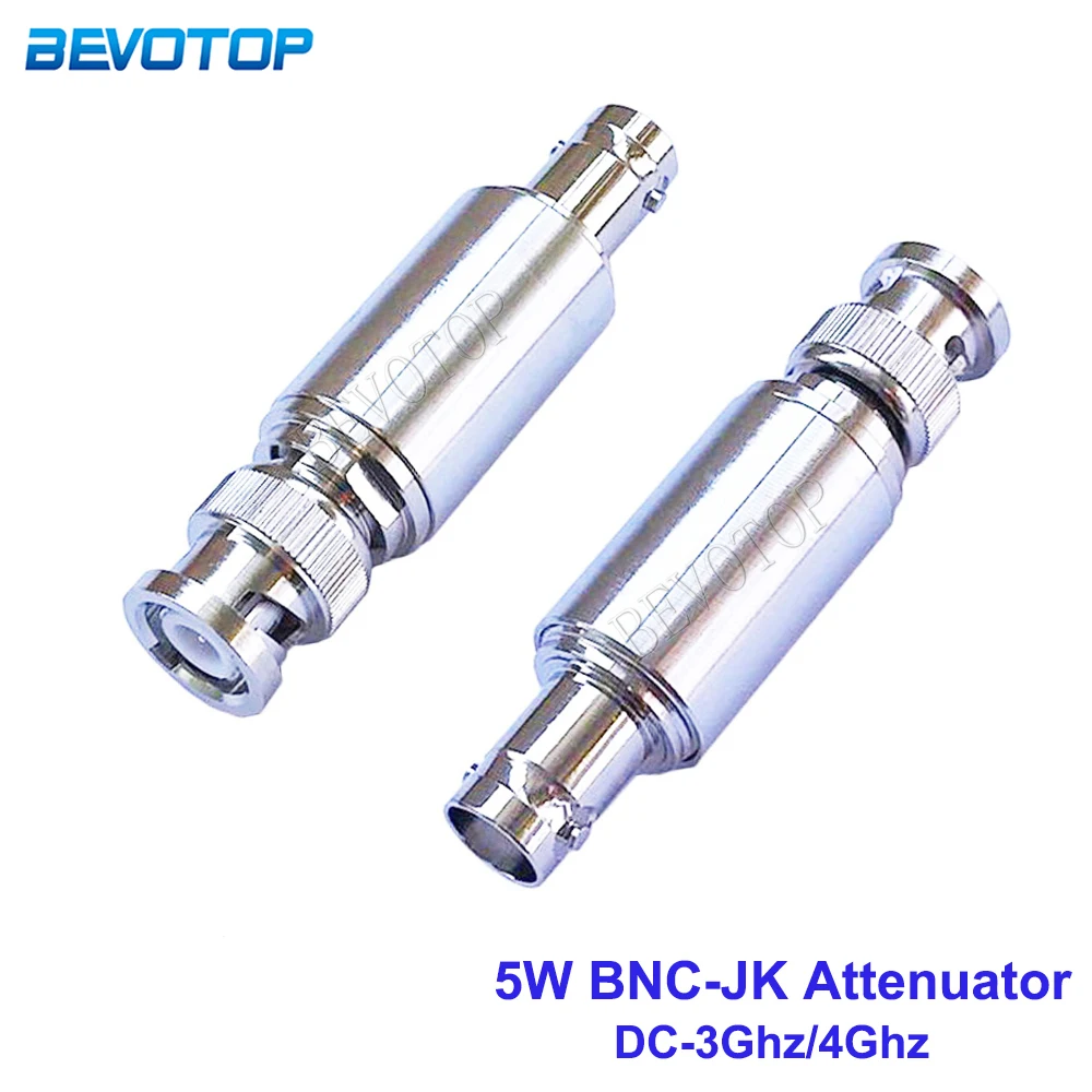 5W BNC-JK RF Attenuator 1/2/3/5/6/10/15/20db/25db/30db/40db/50db DC-3Ghz/4Ghz RF Coaxial Power BNC Male Plug to BNC Female Jack