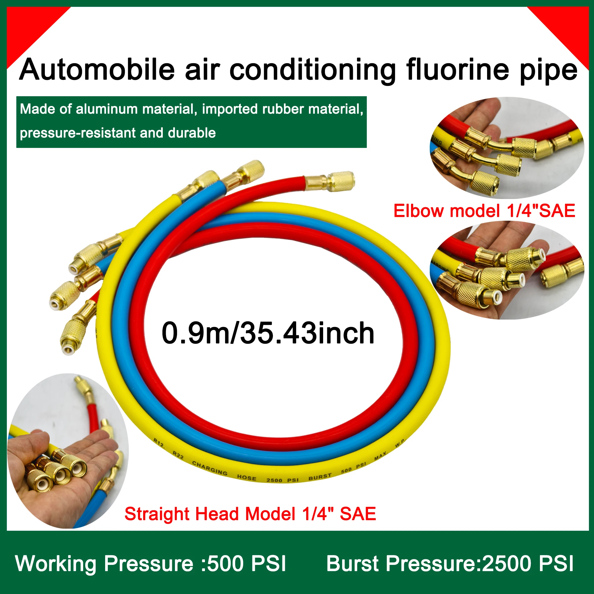 Juego de manómetros de colector de CA de 3 vías con mangueras para R410A/R32/R134a/R404A – Kit de herramientas de diagnóstico HVAC automotriz (3 modelos)