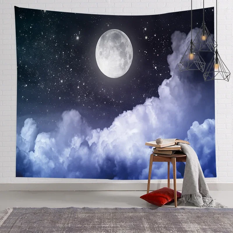 Ashou Night Sky Tapestry Star Moon Tapestry Wall Hanging Decor Bedroom Decoration Wall Decor House Home Decoration Boho Decor