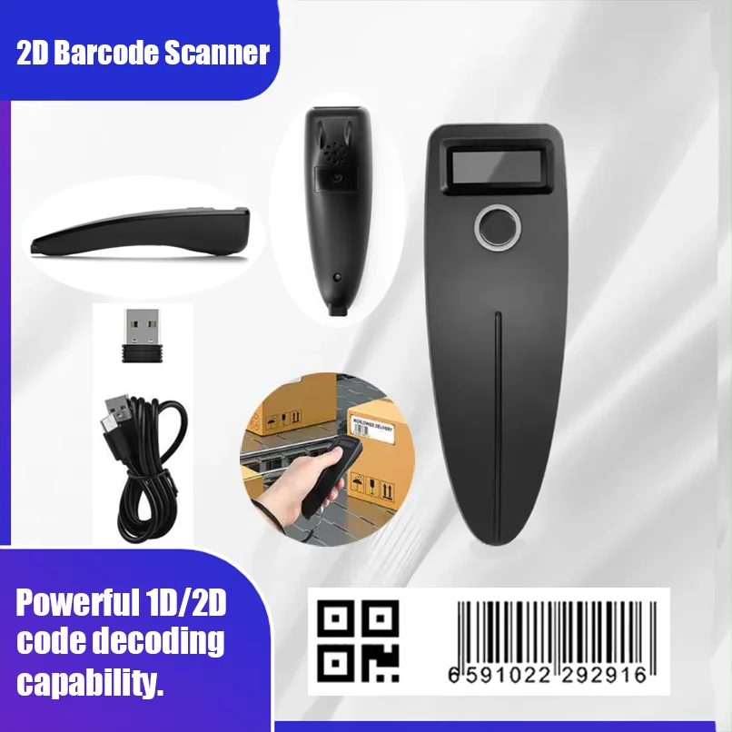 Portable Bluetooth Barcode Scanner Handheld 1D/2D Code Wireless Barcode Scanner Supermarket Logistics Express QR Scanner